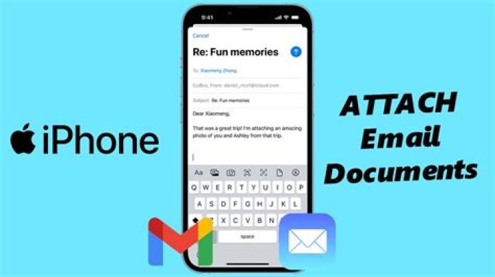 How do I add attachment on iPhone email?