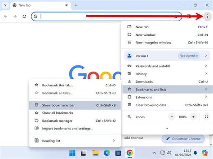 How do I remove icons from Chrome bookmark bar?
