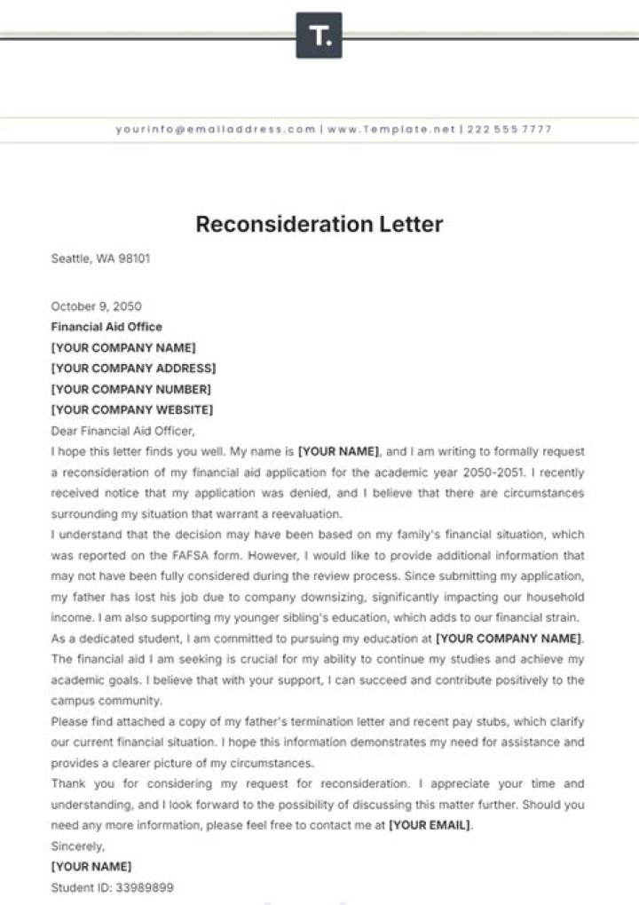 How do I write a reconsideration letter to UST?