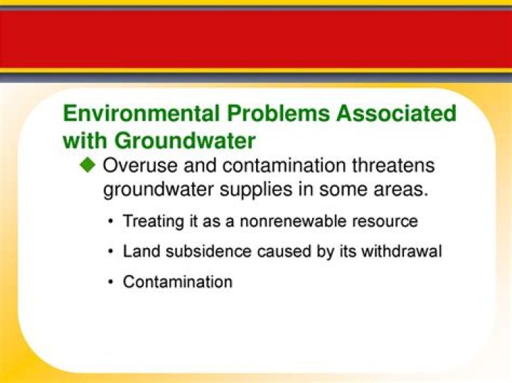 What are the environmental problems associated with groundwater?