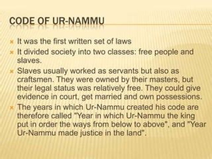 What does the Code of Ur-Nammu say?