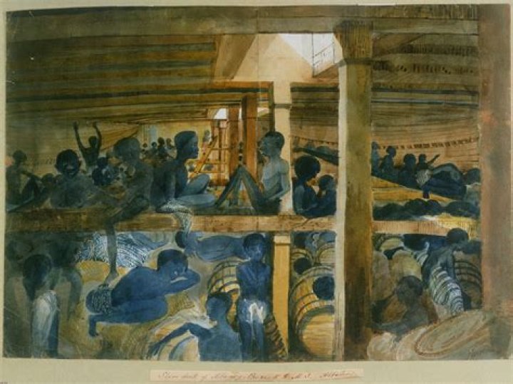 What does the slave ship painting represent?
