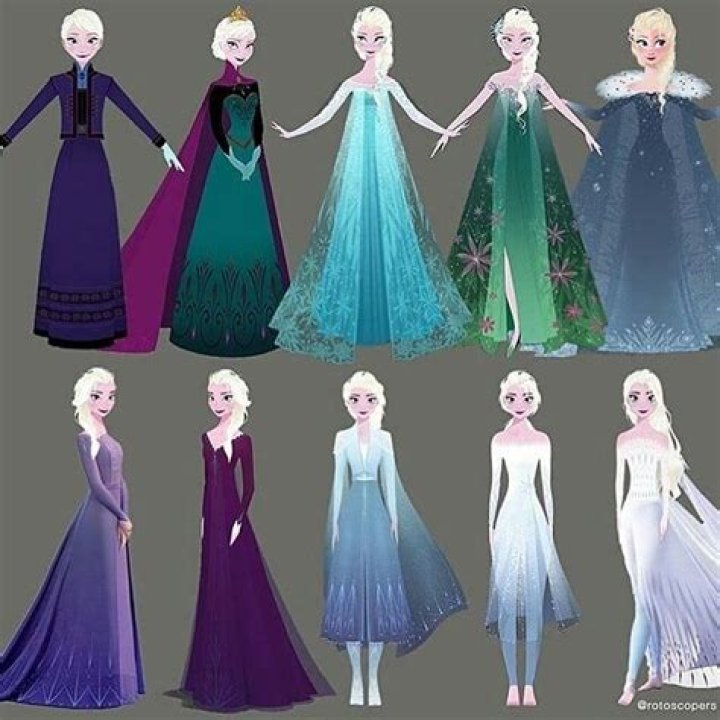 What dresses does Elsa wear in frozen?