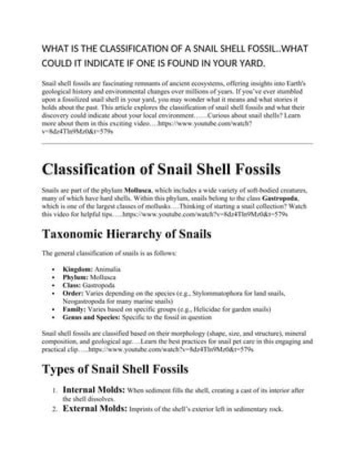 What is the classification of a snail?