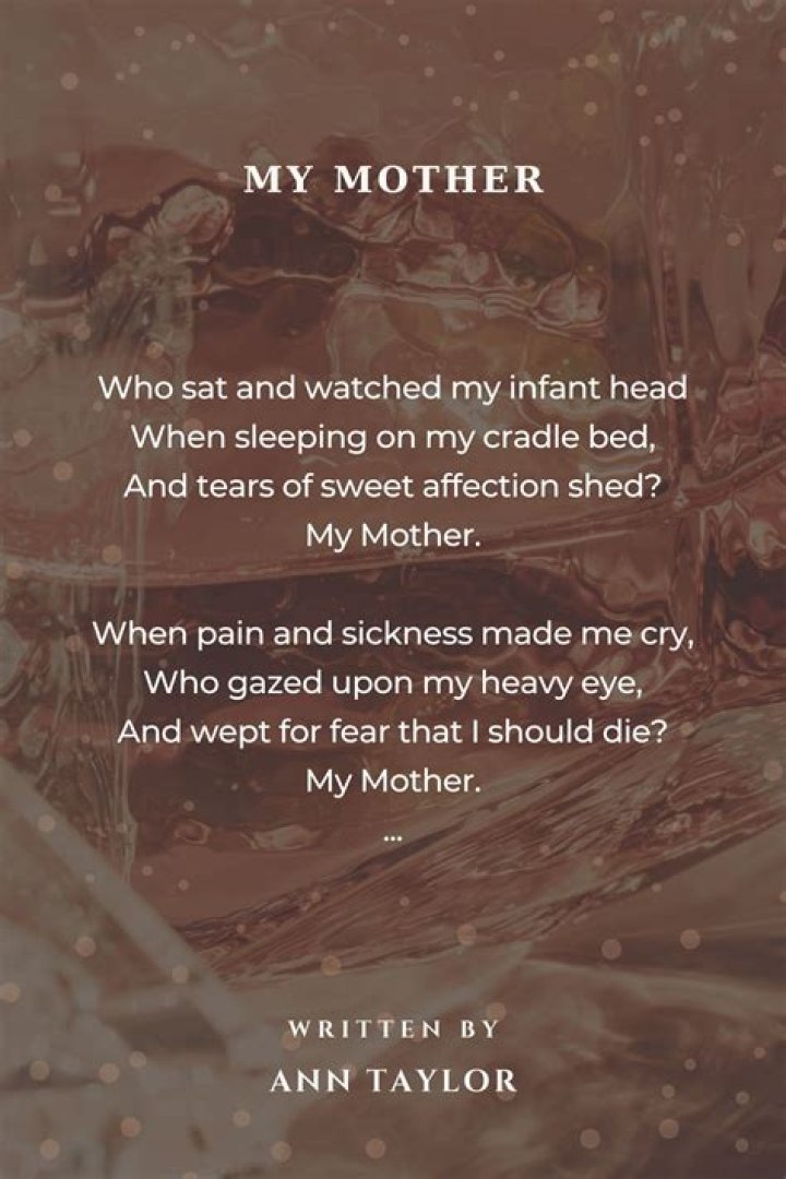 What is the meaning of the poem my mother?