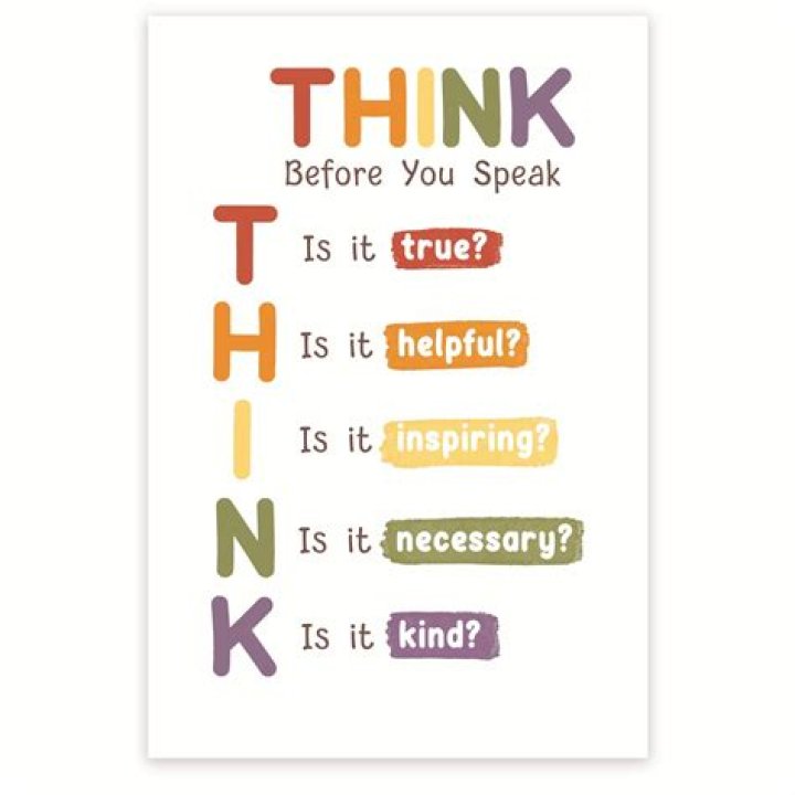 What is the message of think before you speak?