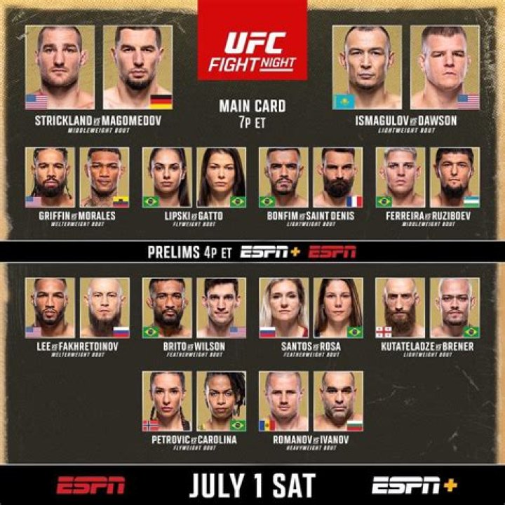 What time does Main UFC fight start tonight?
